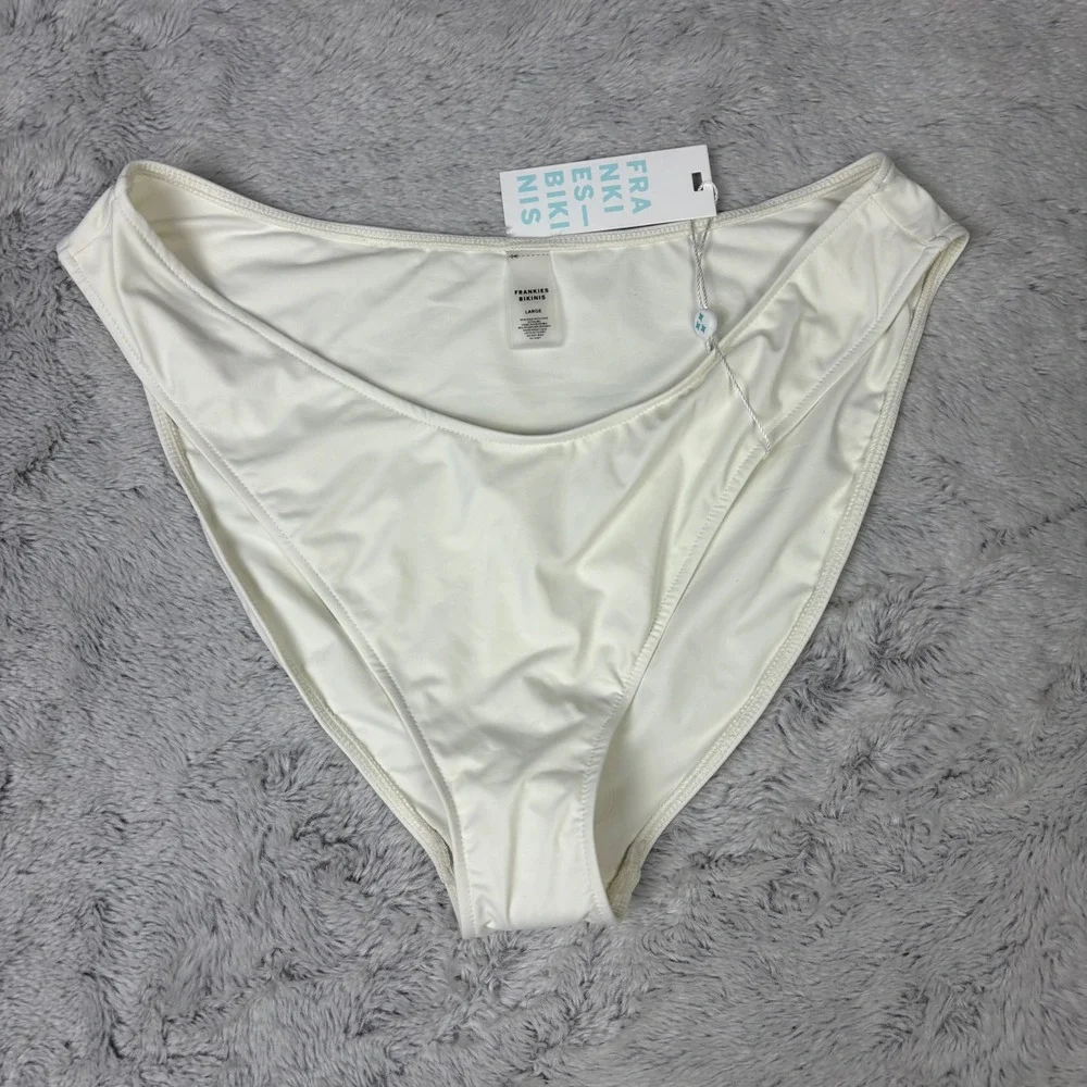 NEW Frankie's Bikinis Catalina Bottom‎ Full Coverage Sunrose Ivory